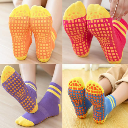 Anti Skid Socks Toddler Girls Boys Non Slip Trampoline Socks for Kids Bulk 6 Pairs - Chalk School of Movement