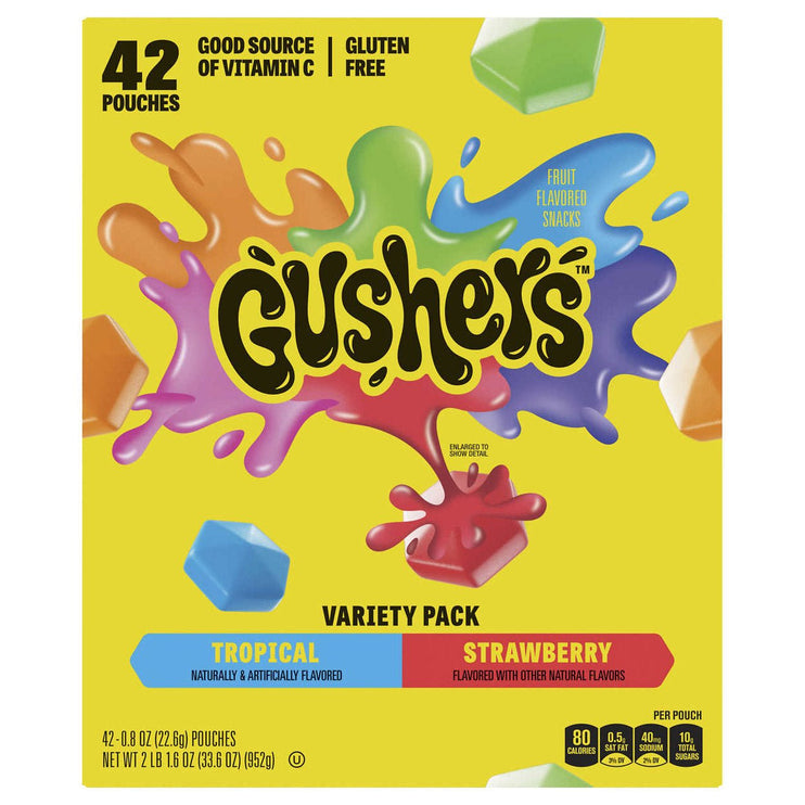 Fruit Gushers Fruit Flavored Snacks, Variety Pack, 0.8 oz, 42-Count - Chalk School of Movement