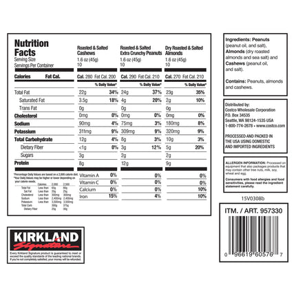Kirkland Signature Snacking Nuts, Variety Pack, 1.6 oz, 30-count - Chalk School of Movement